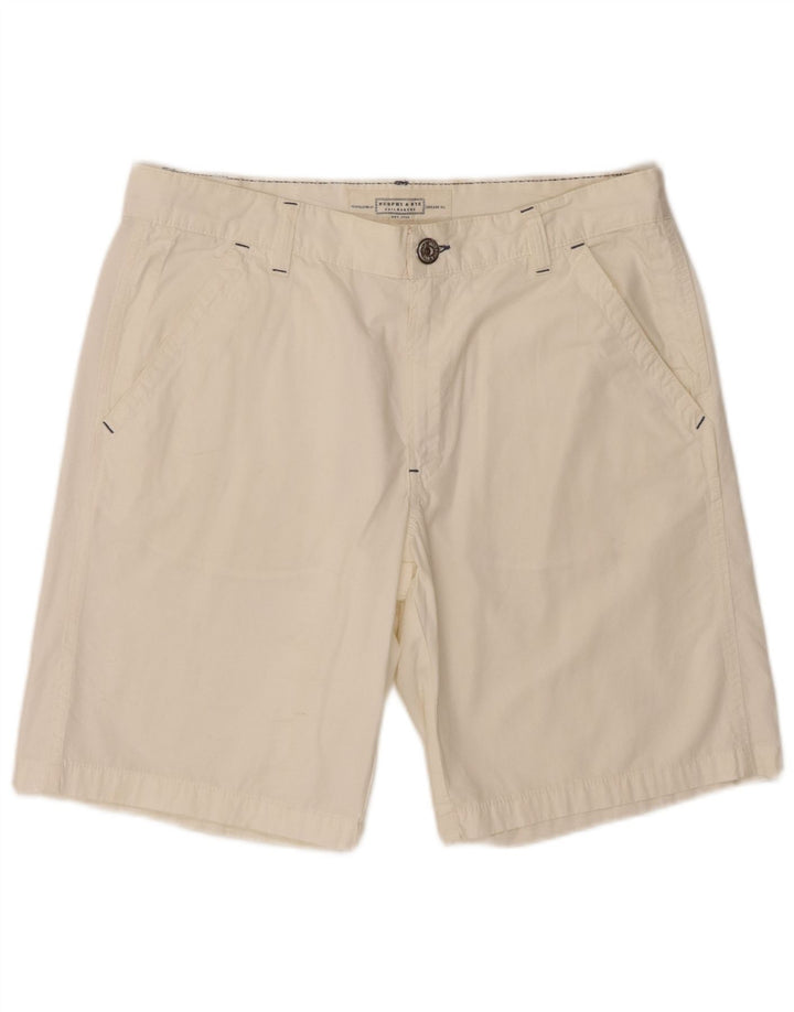 Murphy & Nye Herren-Chinoshorts W36 Large aus weißer Baumwolle