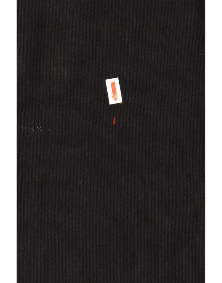 ZARA Damen Pullover mit bauchfreiem U-Boot-Ausschnitt, Gr. 8, Größe S, schwarze Viskose