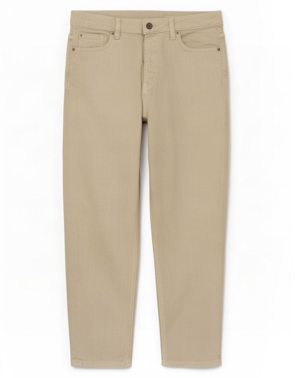 Marks & Spencer Damen Mom Crop Tapered Jeans UK 14 Large W30 L26 Beige