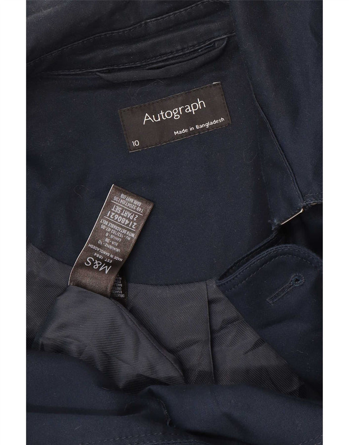 Marks & Spencer Damen Autograph Trenchcoat UK 10 Small Marineblau Baumwolle