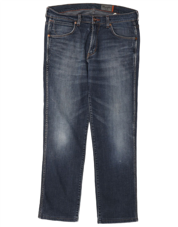Wrangler Herren Straight Jeans W34 L30 Blaue Baumwolle