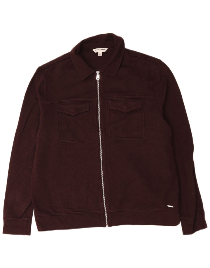 Marks & Spencer Herren Autograph Bomberjacke UK 40 Large Burgunderrot Baumwolle