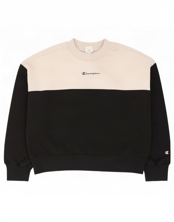 Champion Damen-Sweatshirt in Übergröße, Gr. 14, Mittelschwarz, Farbblock
