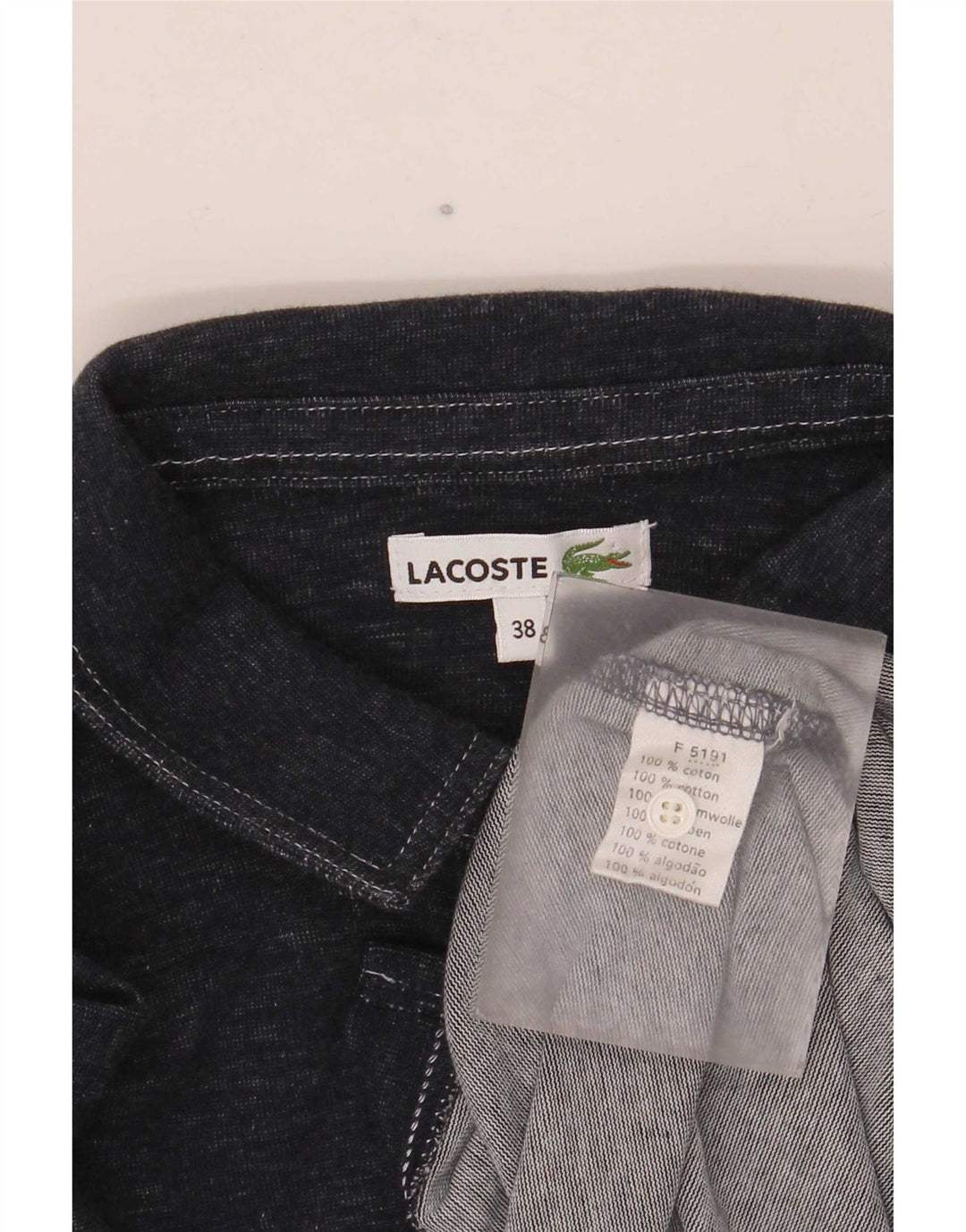 Lacoste Damen-Hemdkleid, Größe 38, mittelmarineblaue Baumwolle