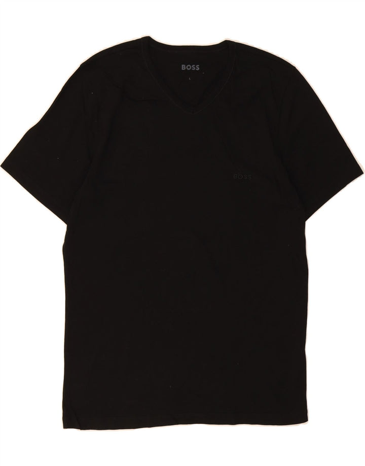 HUGO BOSS Mens T-Shirt Top Large Black Cotton Vintage Hugo Boss and Second-Hand Hugo Boss from Messina Hembry 