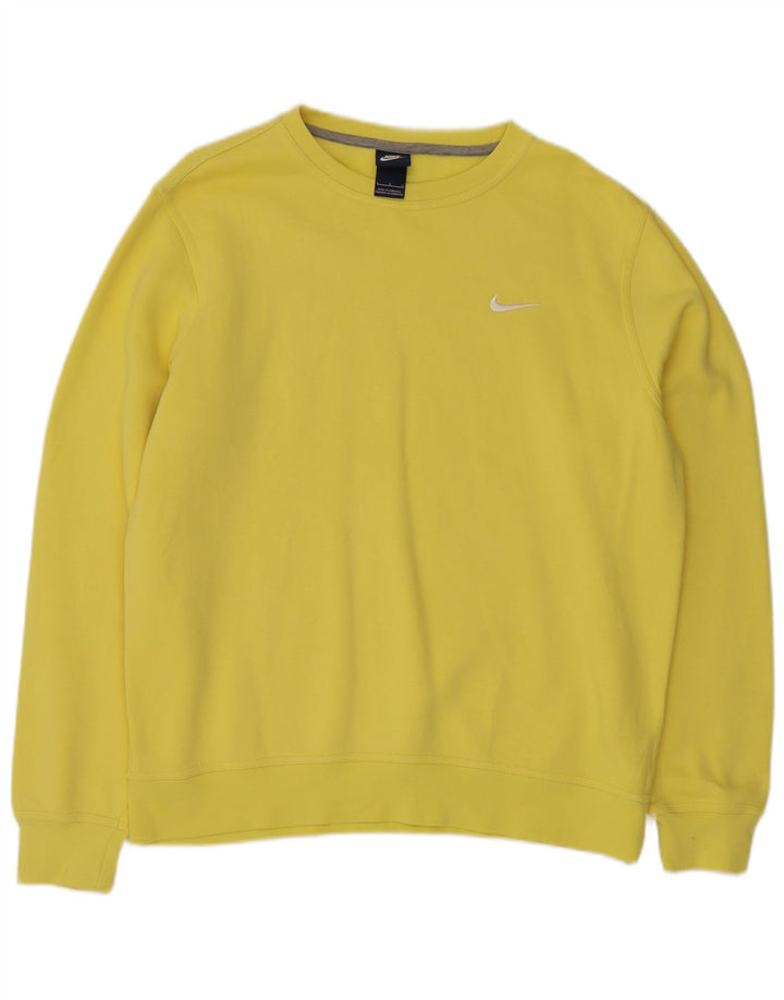 NIKE Herren-Sweatshirt-Pullover, groß, gelbe Baumwolle
