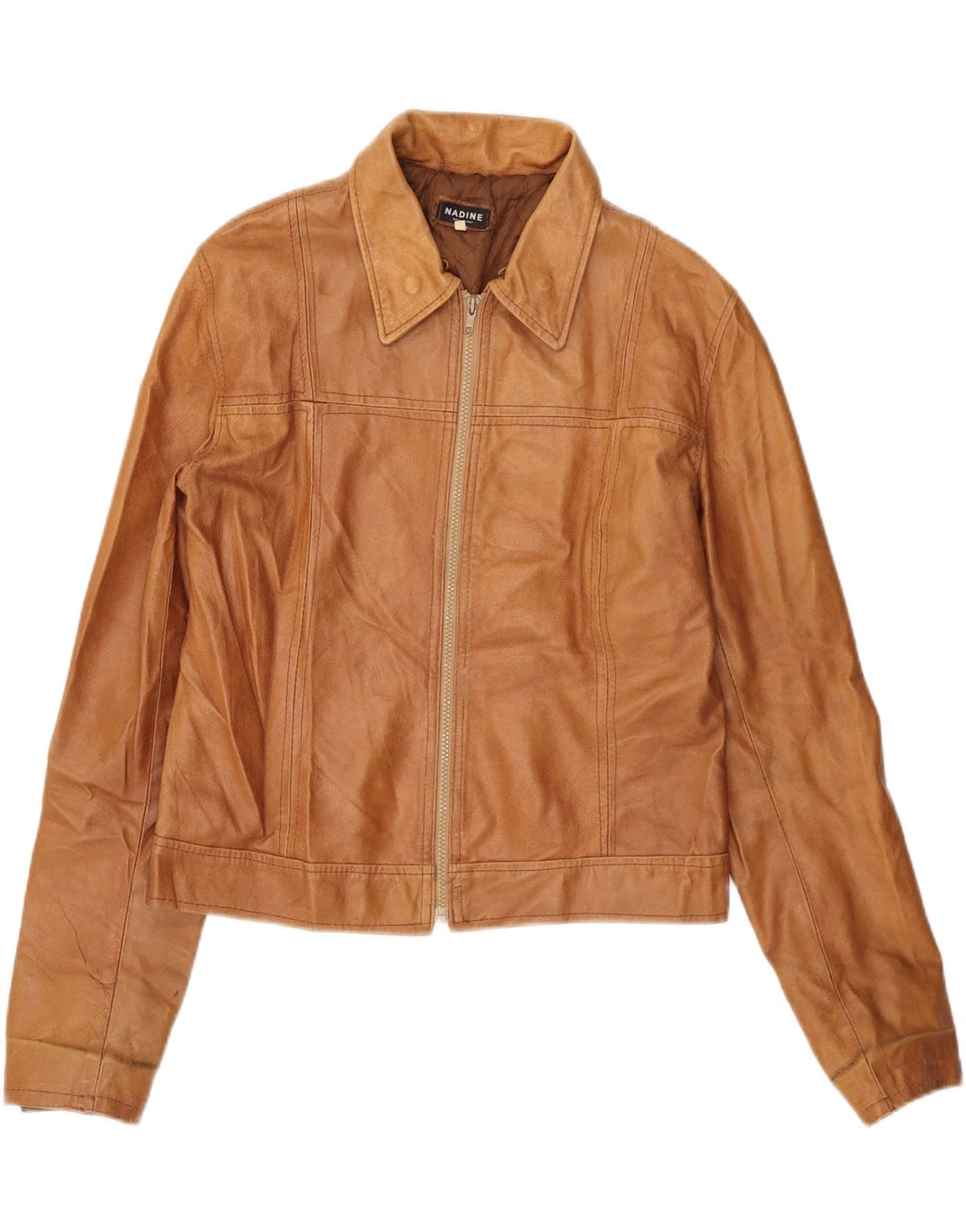 Nadine Herren Lederjacke UK 40 Großes braunes Leder