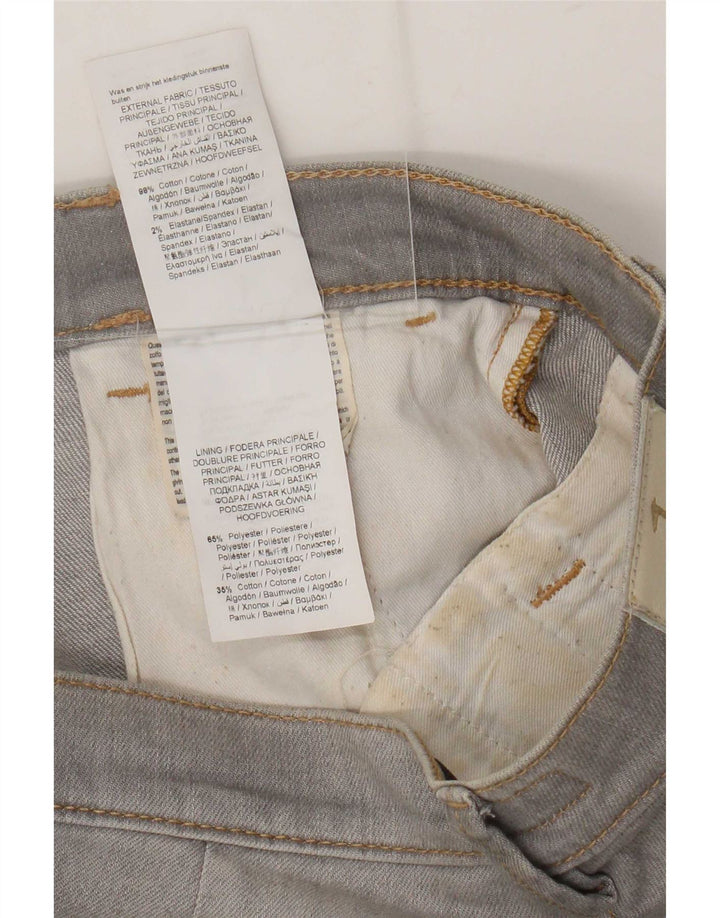 Trussardi Damen Distressed Slim Jeans W26 L30 Graue Baumwolle