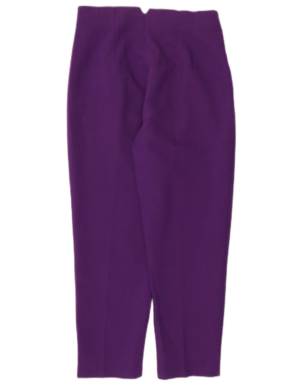 Zara Damen Tapered Cropped-Hose, Größe L, W30, L26, Lila, Polyester