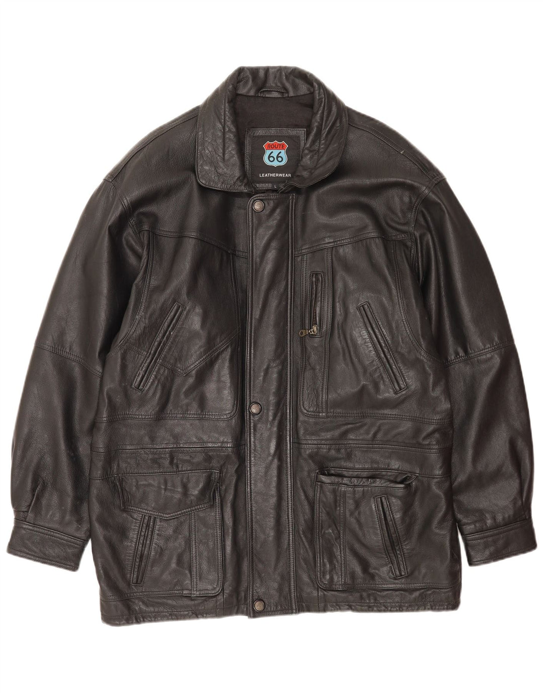 Route 66 Herren Lederjacke UK 40 Großes schwarzes Leder