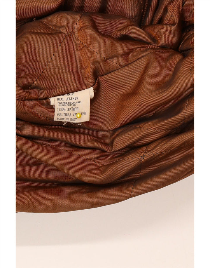 Vintage Damen Übergroßer Wildleder-Windbreaker-Mantel mit Kapuze IT 46 Large Brown