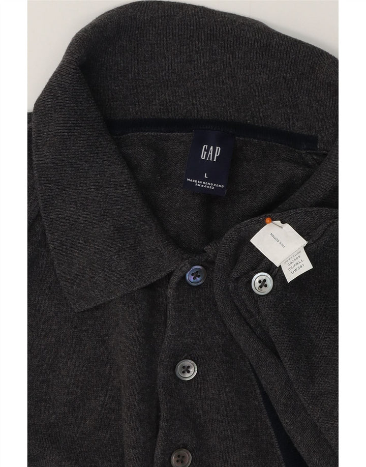 GAP Herren-Poloshirt, groß, graue Baumwolle