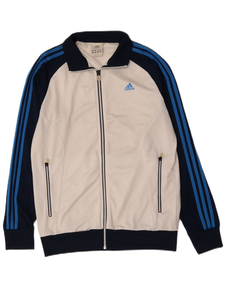 ADIDAS Herren-Trainingsanzug-Top-Jacke, UK 38/40, Mittelweiß, Farbblock