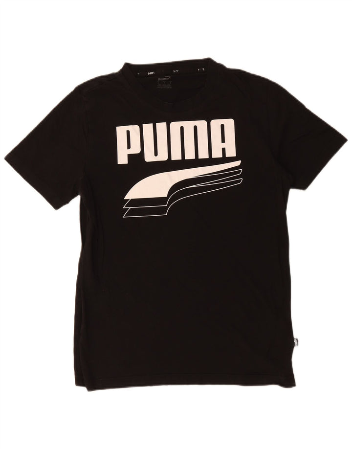 PUMA Mens Graphic T-Shirt Top Small Black Cotton
