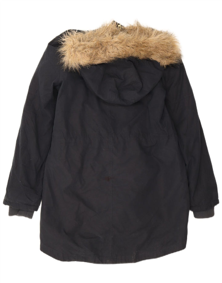 Oasis Damen-Oversize-Sherpa-Parka mit Kapuze, Gr. 10, Marineblau