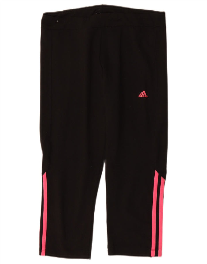 Adidas Damen Climalite Capri Leggings UK 12/14 Medium Schwarz Polyester