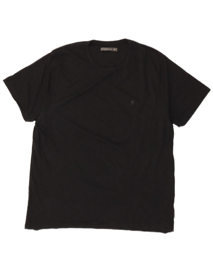 FRENCH CONNECTION Damen T-Shirt Top UK 20 2XL Schwarz Baumwolle