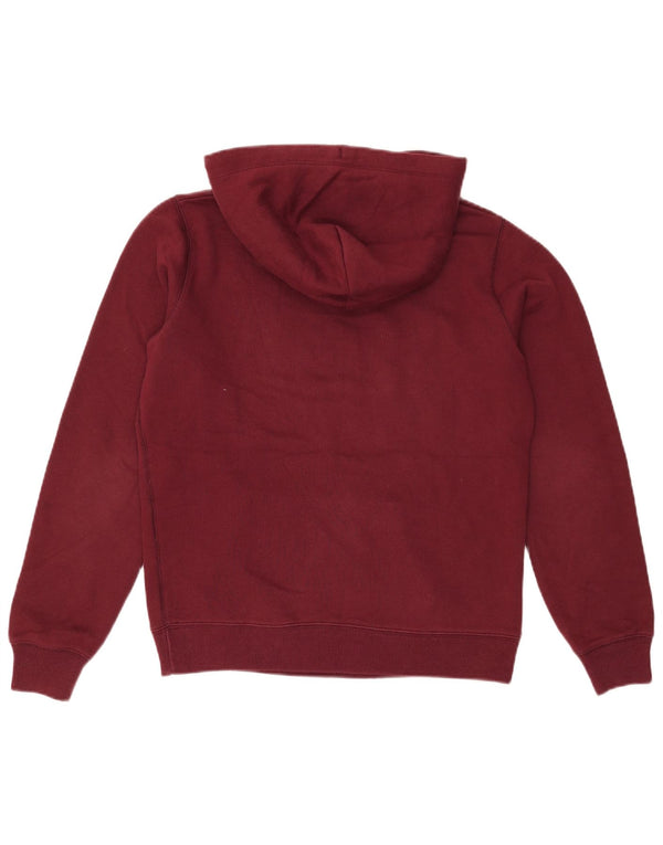 Jack Wills Damen-Kapuzenpullover mit Grafik, UK 12, mittleres Burgunderrot, Baumwolle