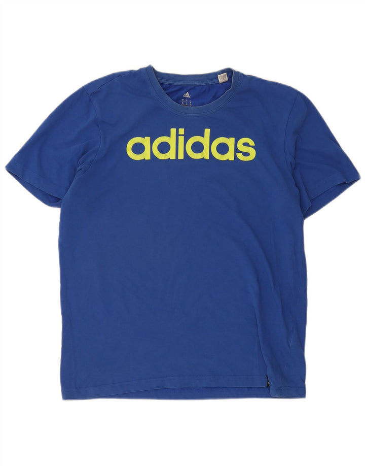 Adidas Herren Climalite Graphic T-Shirt Top mittelblaue Baumwolle