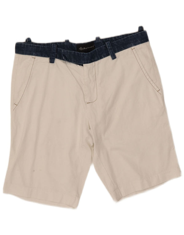Roy Rogers Herren Chinoshorts IT 46 Small W32 Weiße Colourblock-Baumwolle
