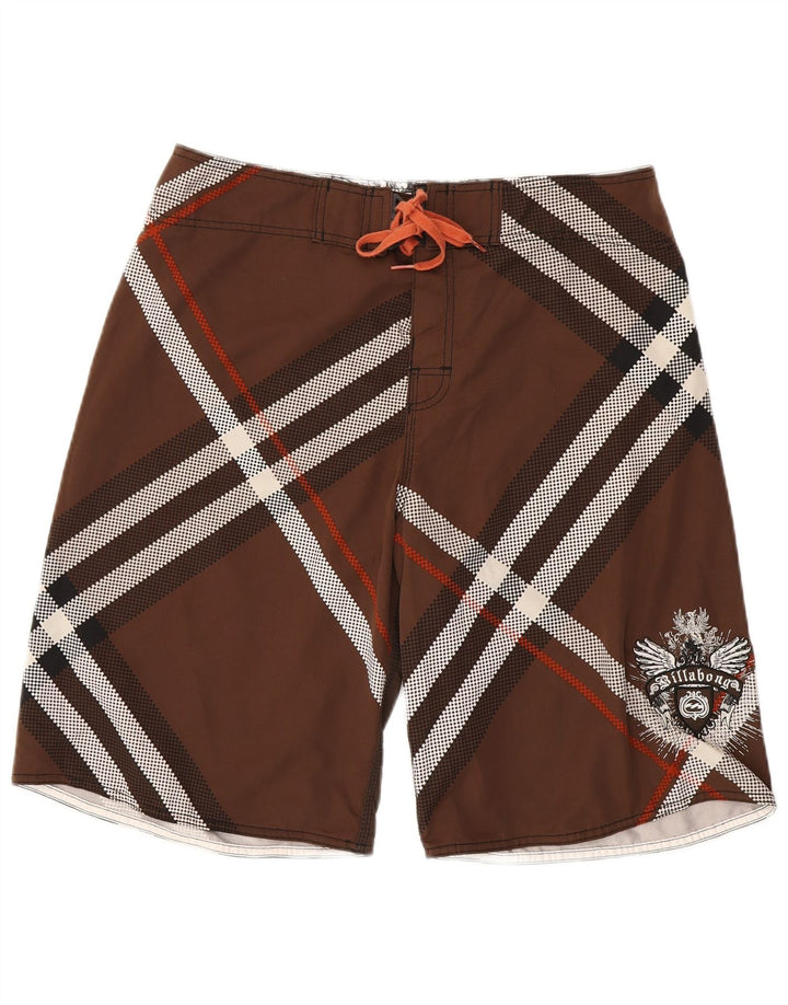 Billabong Herren Badeshorts mit Grafik, groß, braun, kariert, Polyester