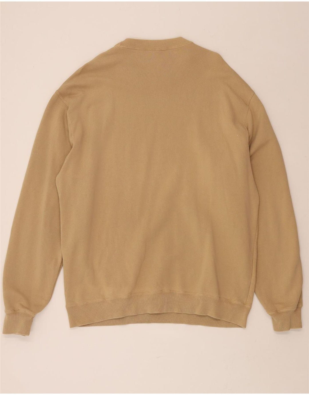 GUESS Mens Graphic Sweatshirt Jumper Large Beige Cotton