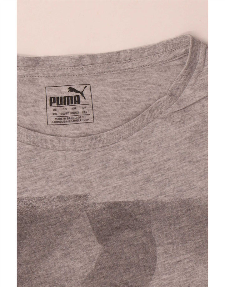 Puma Herren Grafik T-Shirt Top 2XL Grau Baumwolle