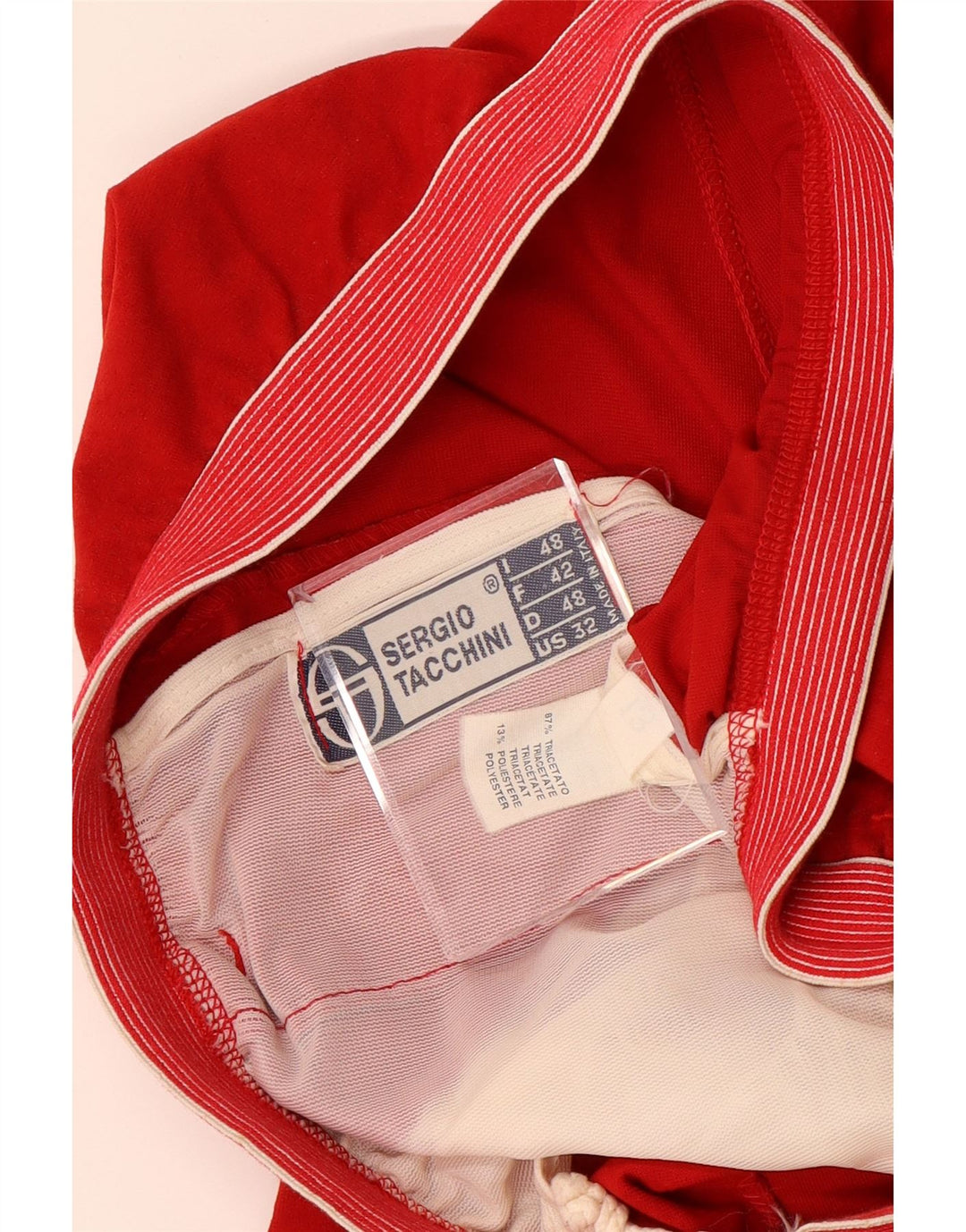 SERGIO TACCHINI Damen-Trainingshose IT 48 XL W34 L29 Rotes Triacetat