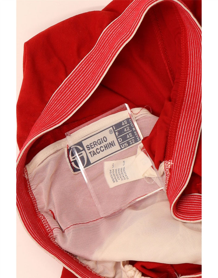 SERGIO TACCHINI Damen-Trainingshose IT 48 XL W34 L29 Rotes Triacetat