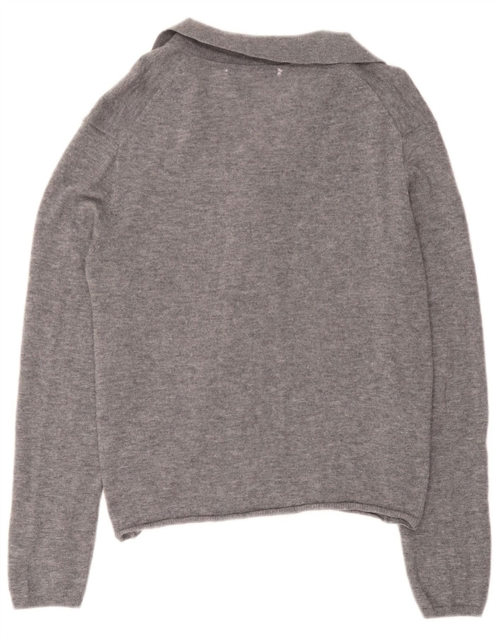 Zara Damen Strickjacke UK 18 XL Graue Wolle