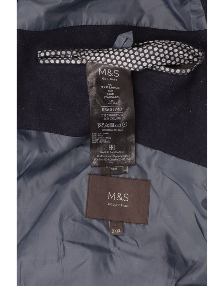 Marks & Spencer Herrenmantel UK 46 3XL Marineblau Polyester