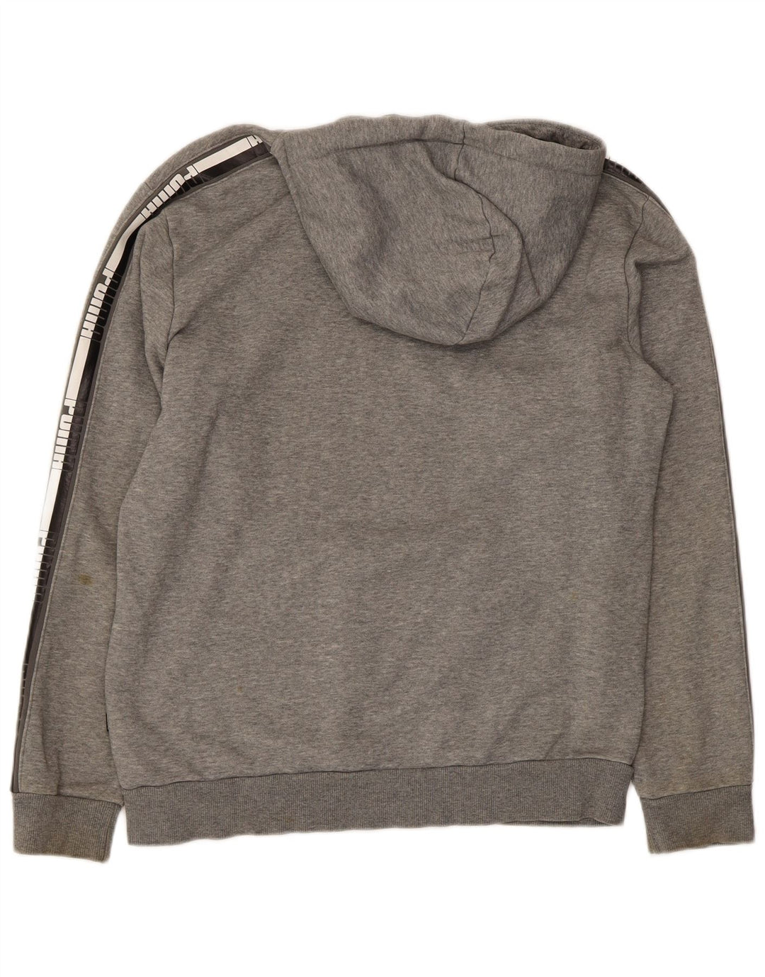 PUMA Mens Graphic Hoodie Jumper Medium Grey Cotton
