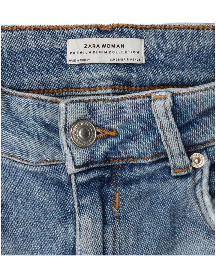 Zara Damen Distressed Skinny Jeans EU 38 Small W28 L27 Blau