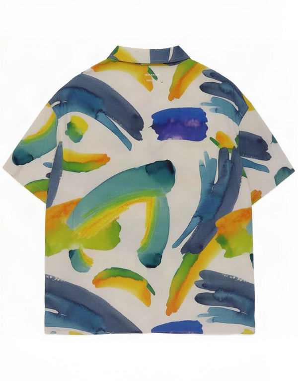 Jack & Jones Herren-Hemd mit abstraktem Muster, kurzärmelig, mittelgroß, mehrfarbig