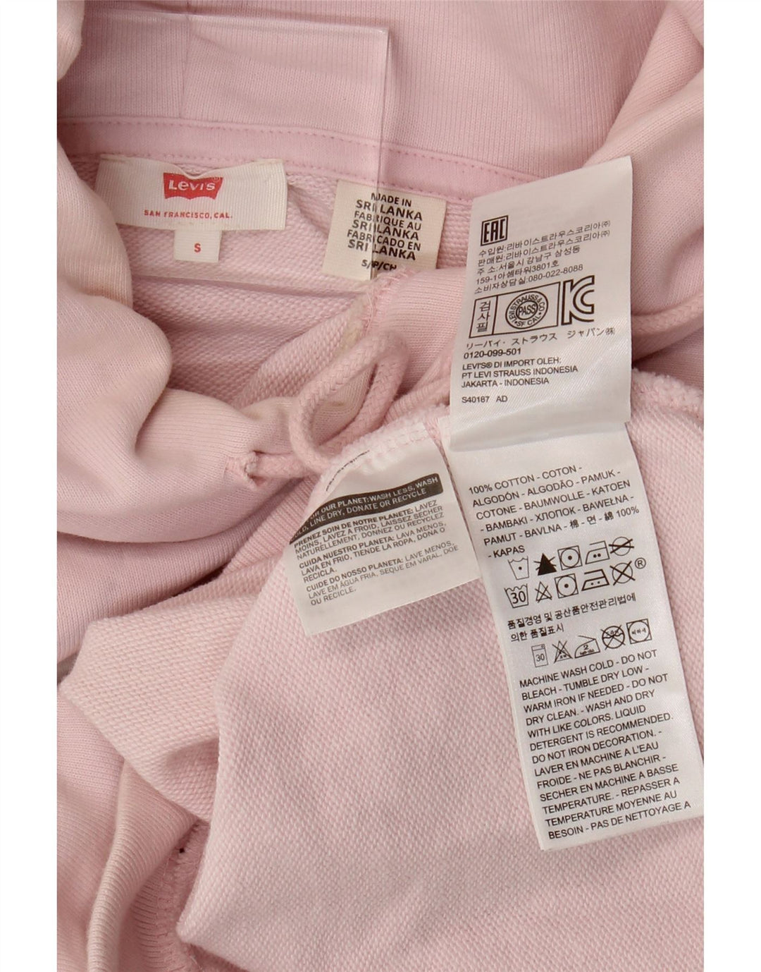 LEVI'S Damen-Pullover mit übergroßem, bauchfreiem Grafik-Hoodie, Gr. 10, Größe S, Rosa, Baumwolle