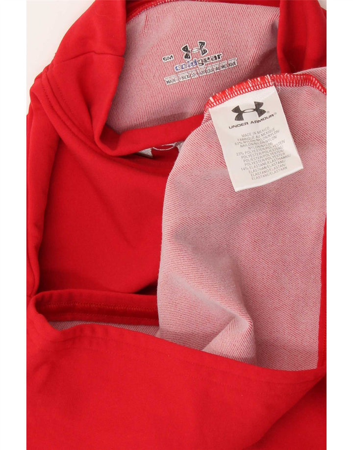 Under Armour Damen Cold Gear Top Langarm UK 8 Small Rotes Nylon