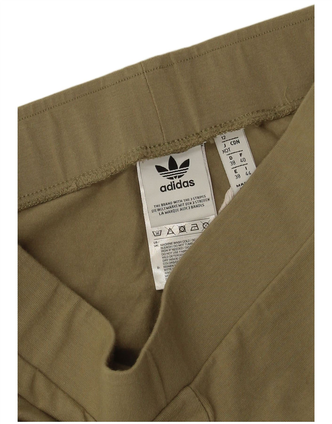 Adidas Damen Leggings UK 12 Medium Khaki Baumwolle