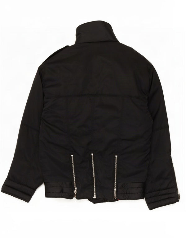 London Fog Gepolsterte Militärjacke für Mädchen, 10–11 Jahre, mittelschwarzes Nylon
