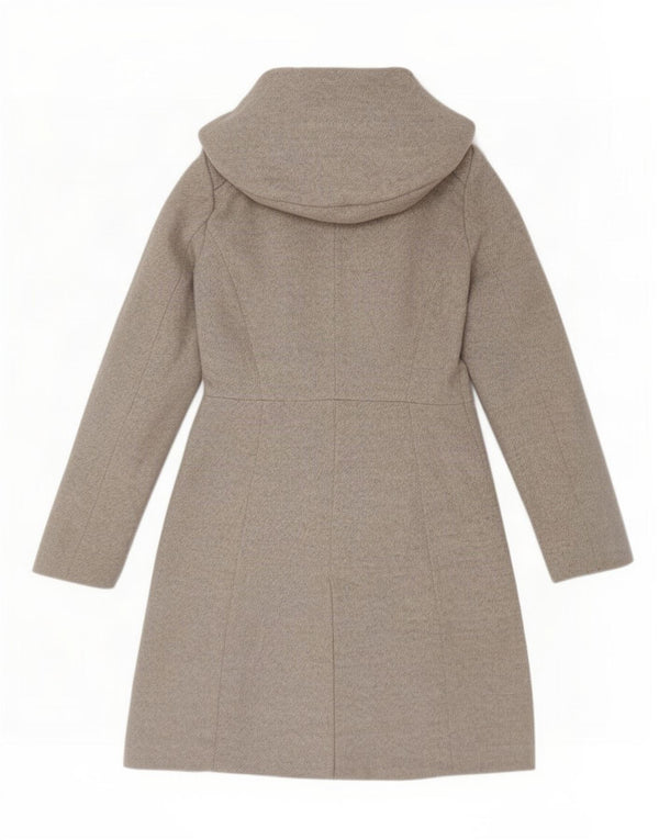Zara Womens Hooded Overcoat UK 12 Medium Grey Acrylic
