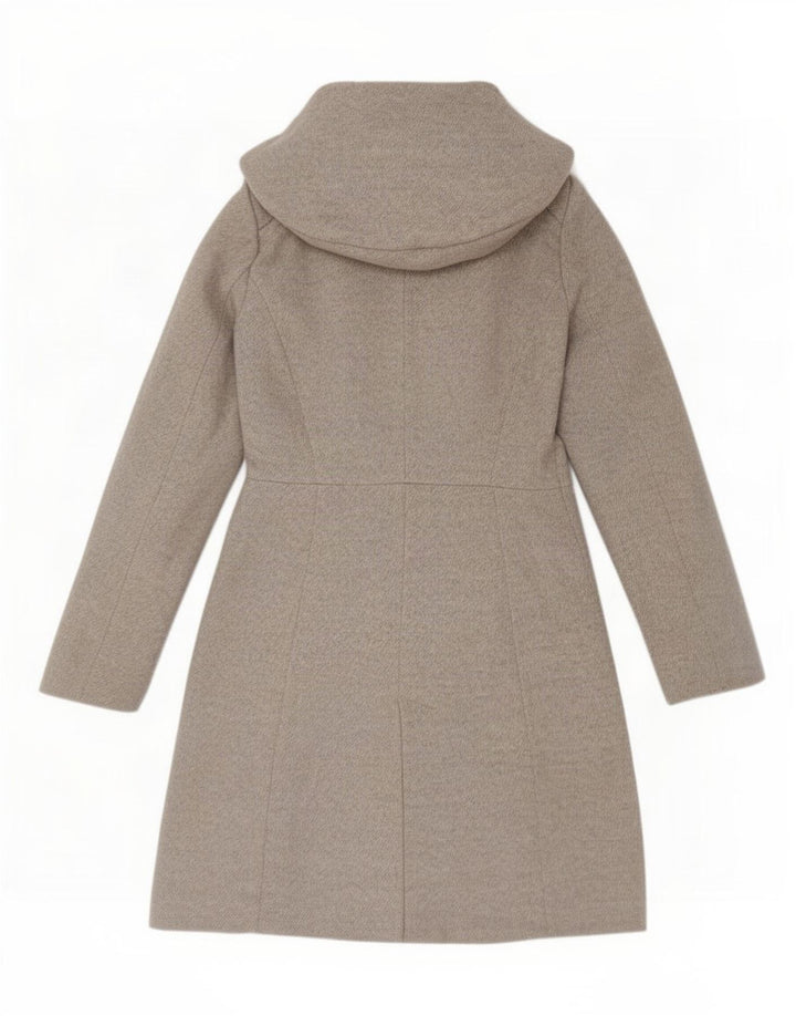 Zara Damen Kapuzenmantel UK 12 Mittelgraues Acryl