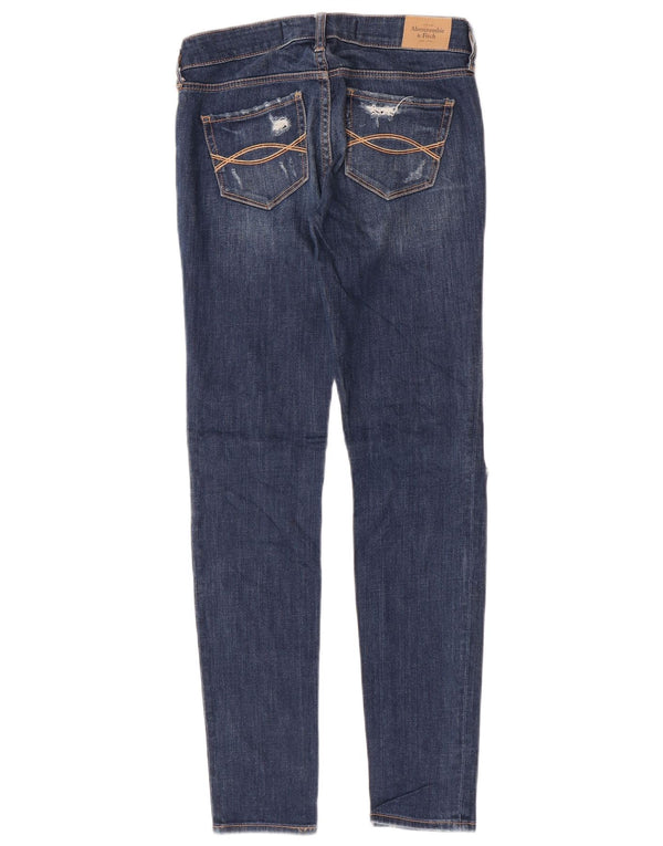 Abercrombie & Fitch Damen Distressed Skinny Jeans US 0 XS W25 L29 Blau
