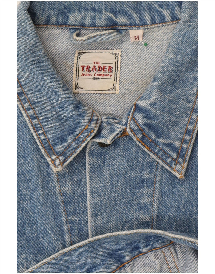 Vintage Damen Übergroße Jeansjacke UK 14 Mittelblaue Baumwolle