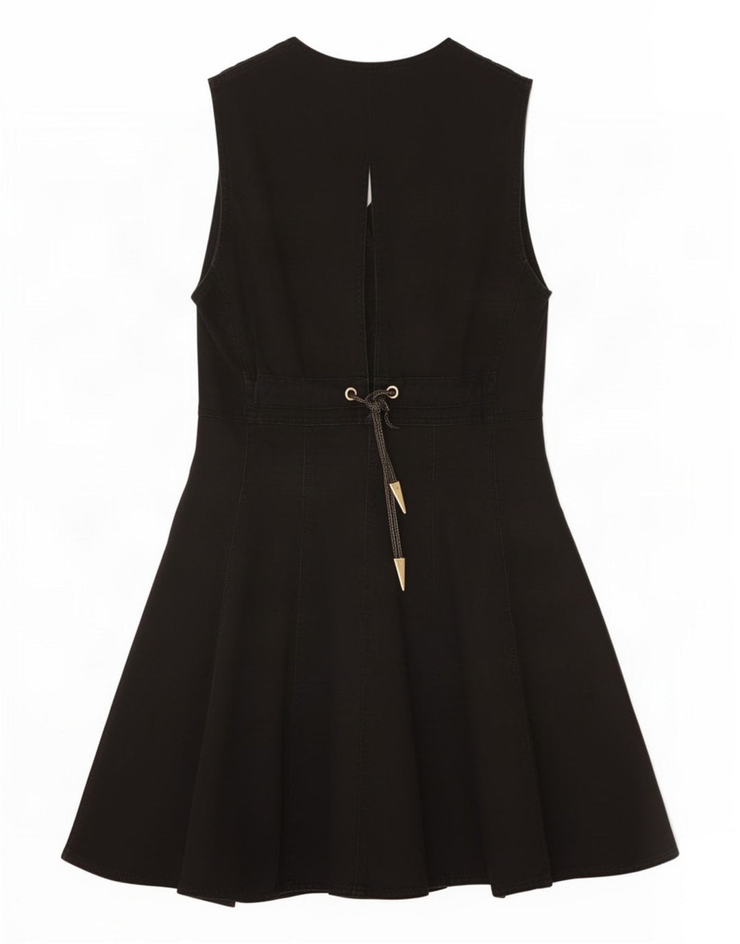 Roccobarocco Damen ärmelloses Jeanskleid IT 44 Mittelschwarze Baumwolle
