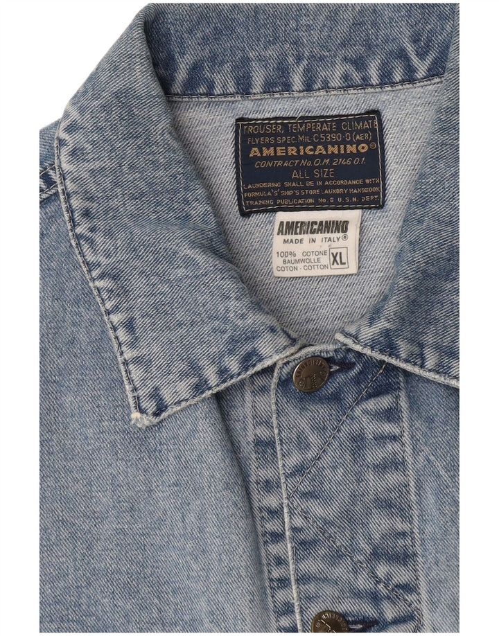 AMERICANINO Herren Jeansjacke UK 42 XL Blaue Baumwolle