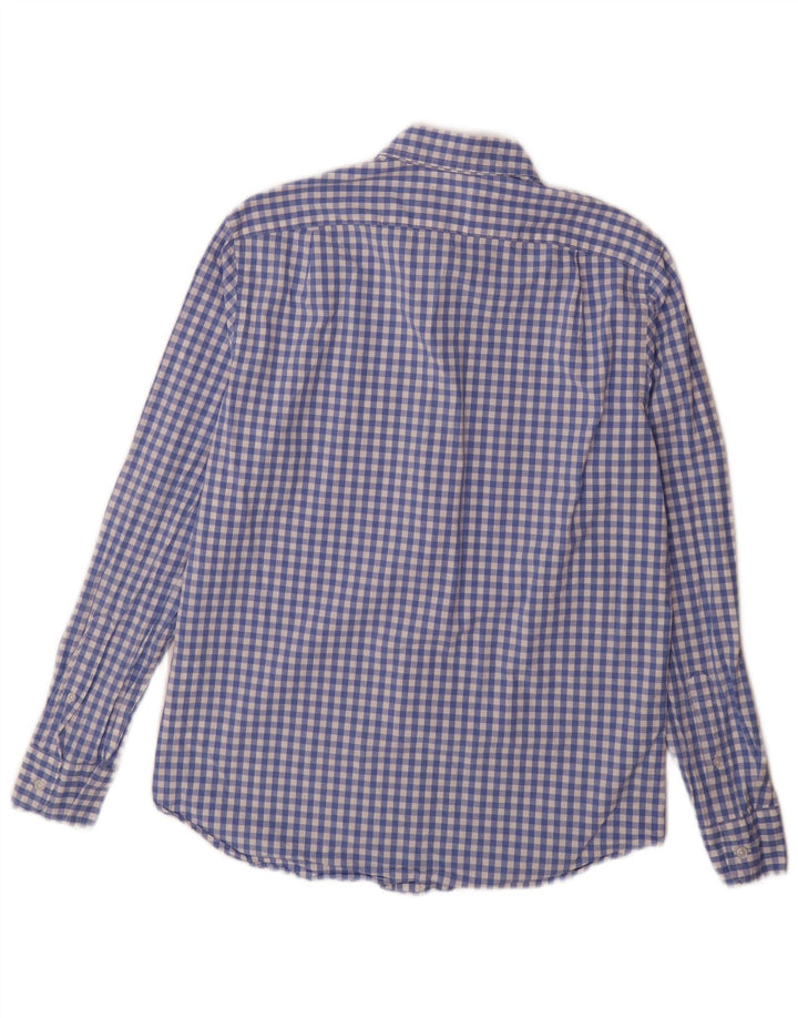 J. CREW Herren-Hemd mit klassischer Passform, mittelblaue Gingham-Baumwolle