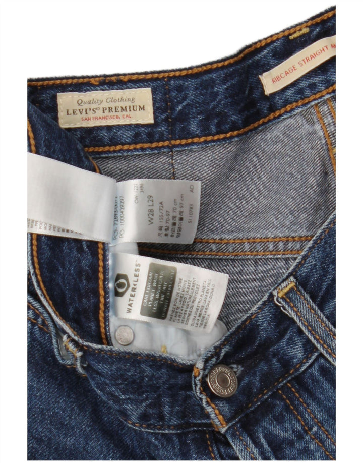 LEVI'S Herren Ribcage Straight Jeans W28 L29 Blaue Baumwolle