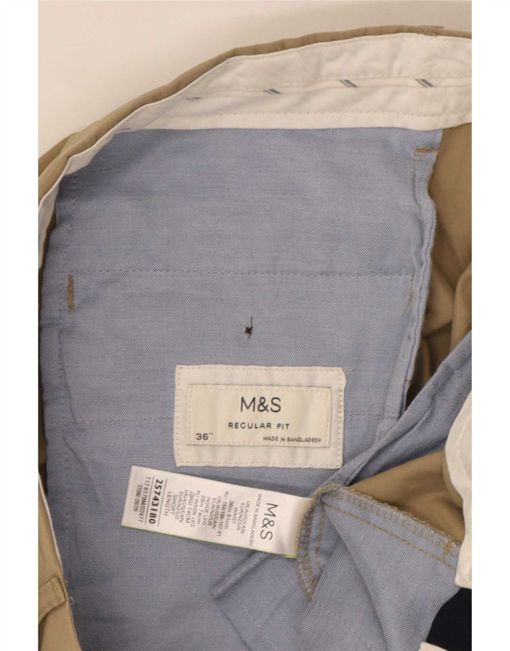 Marks & Spencer Herren-Chinohose mit normaler Passform, W36, L29, Beige, Baumwolle