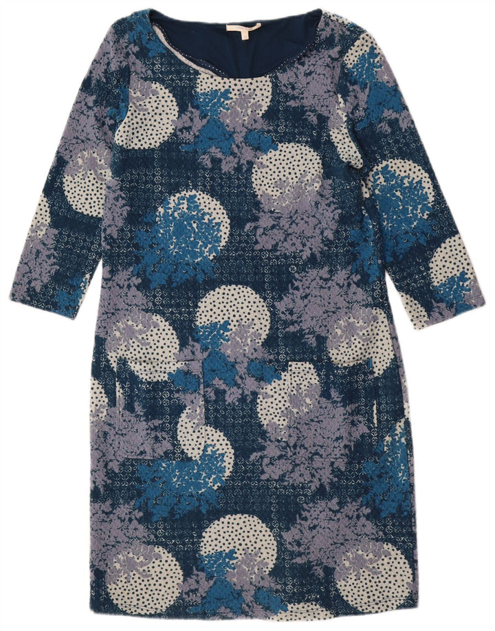 White Stuff Damen-Etuikleid mit 3/4-Ärmeln, Größe M, Marineblau, geblümt