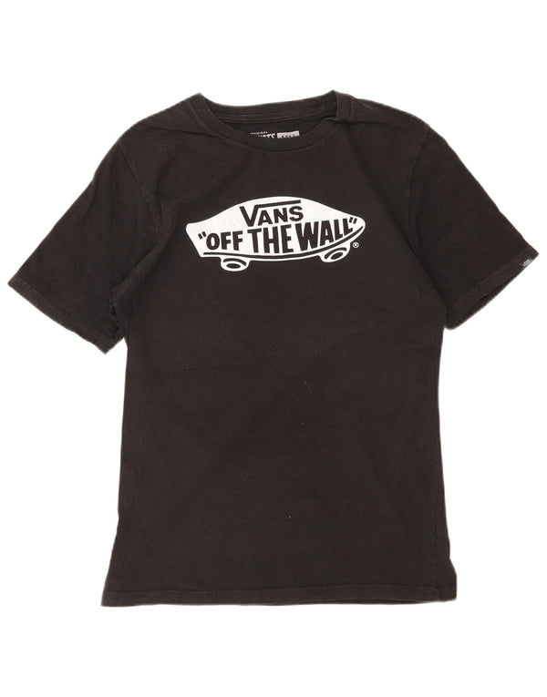 Vans Jungen-T-Shirt mit Grafik, 12–13 Jahre, Größe L, schwarze Baumwolle