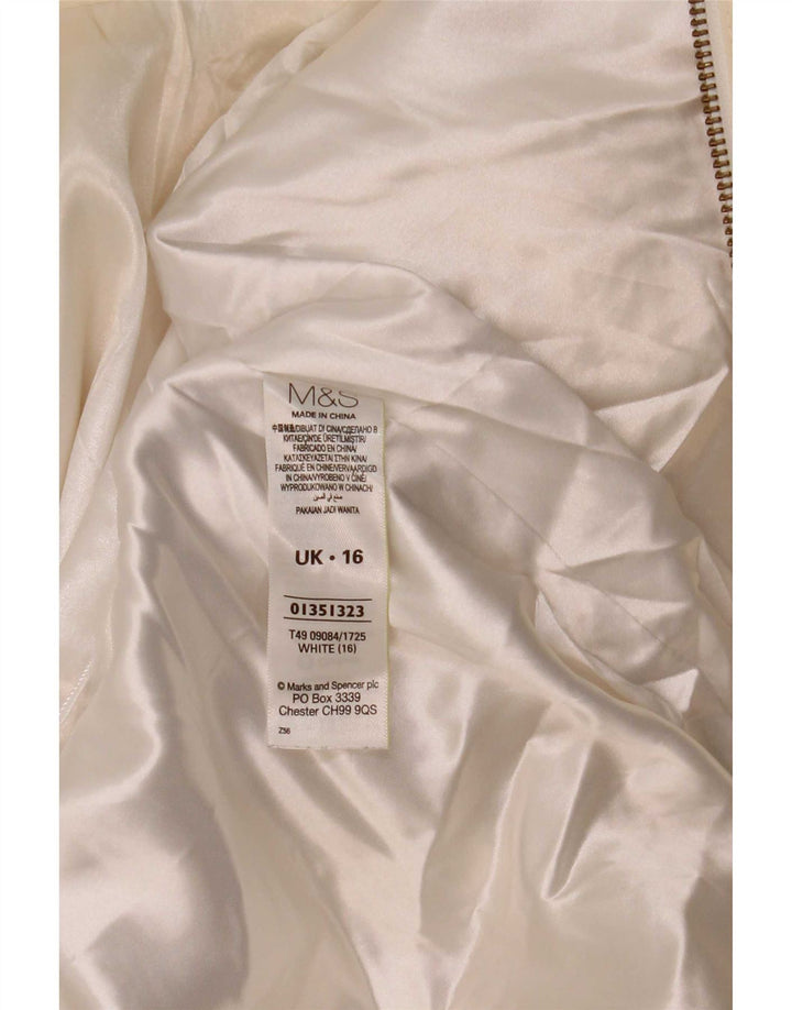 Marks & Spencer Damen-Utility-Jacke mit Kapuze, UK 16, Größe L, gebrochenes Weiß